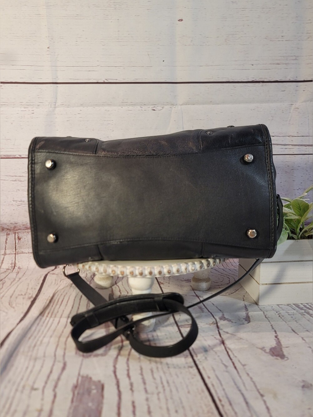 Coach Rhyder 33689 Black Leather Satchel Crossbody Doctor Bag - Picture 7 of 14